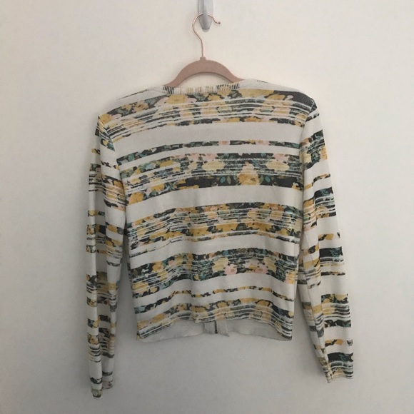 Anthropologie Floral Zip Up Sweater - Picture 3 of 5